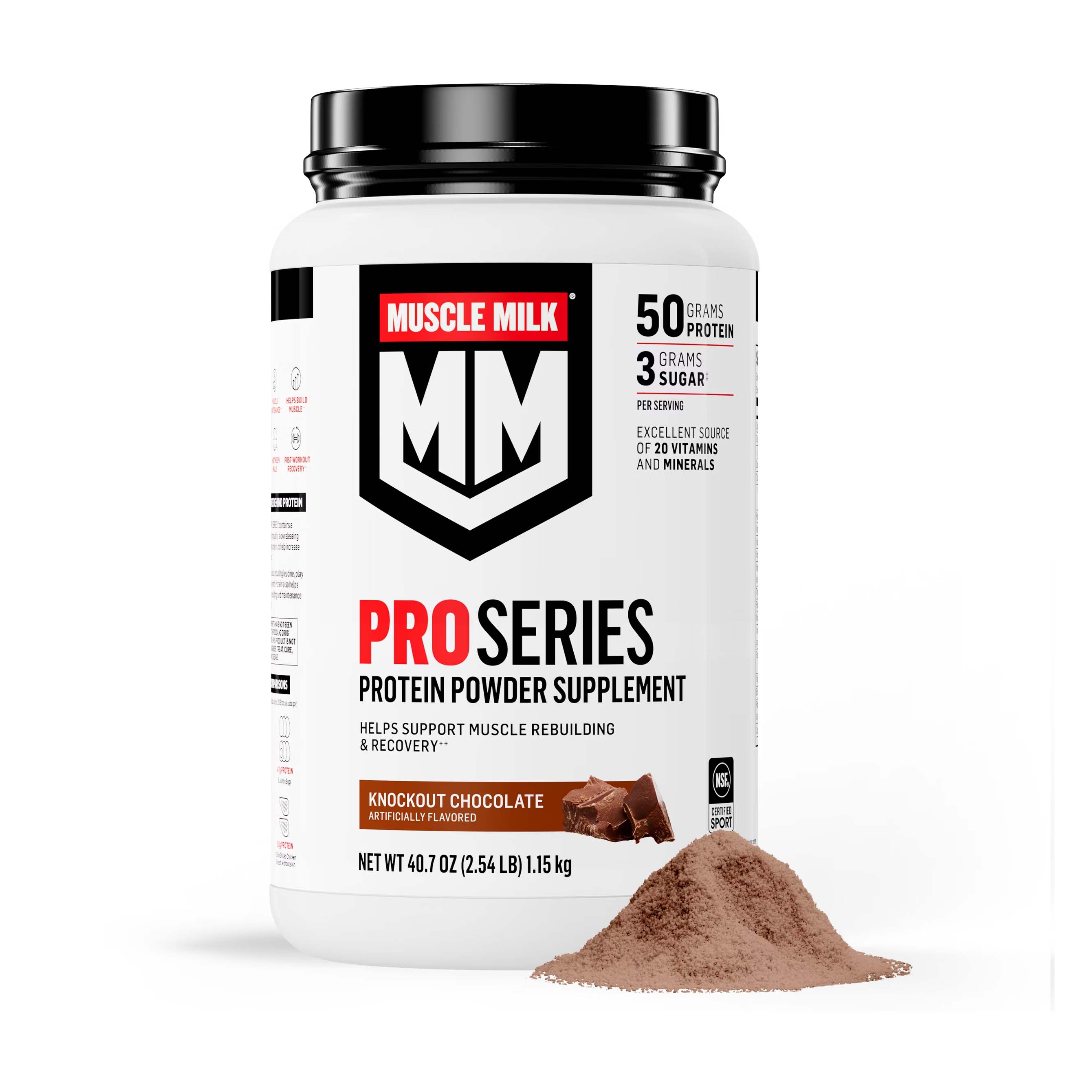 Gatorade Muscle Milk Pro Series Protein Powder （2.54lb) Protein Powder Knockout Chocolate | 1529WDNCT