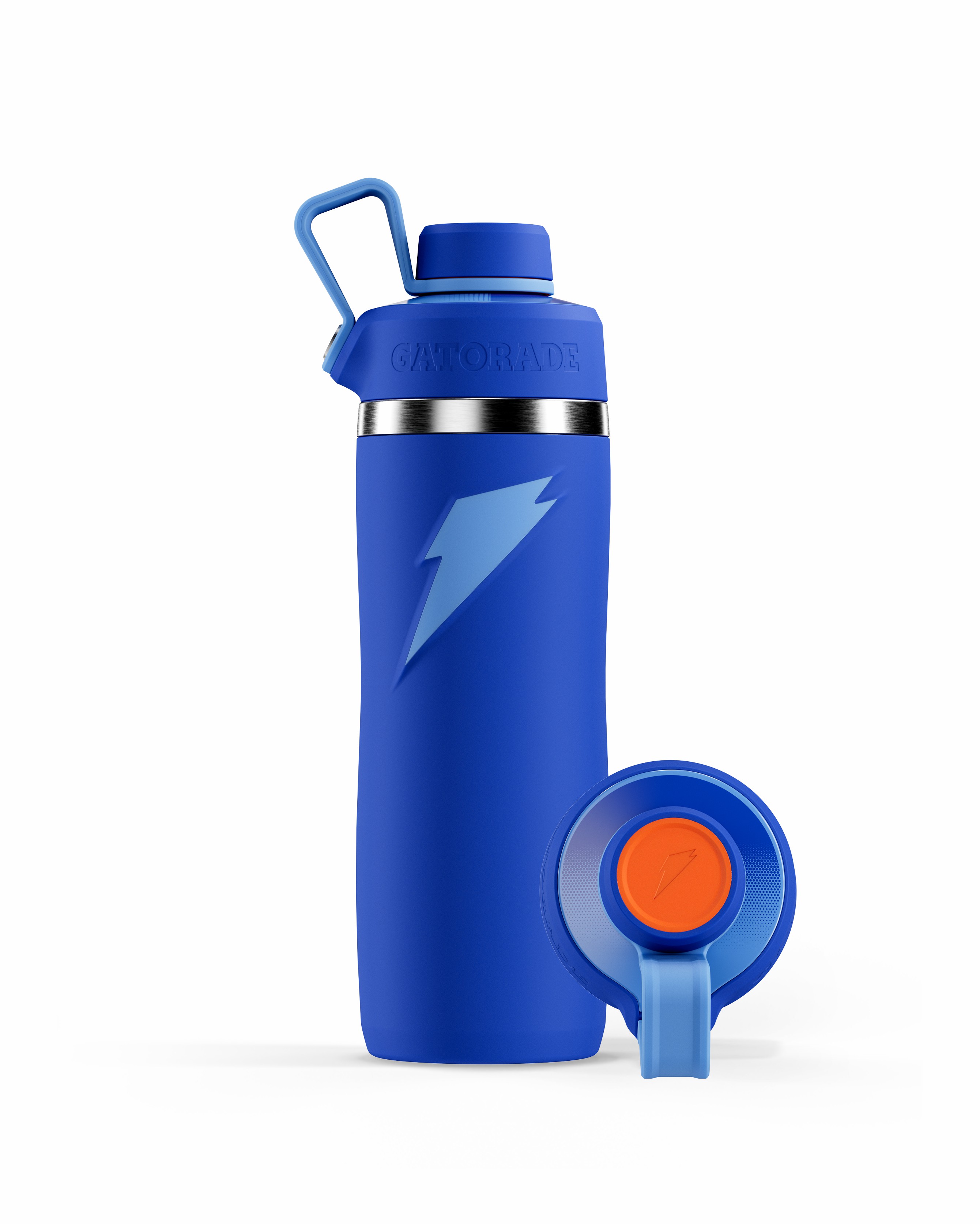 Gatorade Overtime Stainless Steel Water Bottle (Straw Cap) Bundle 22oz Bottles Blue | 6045XSYRA